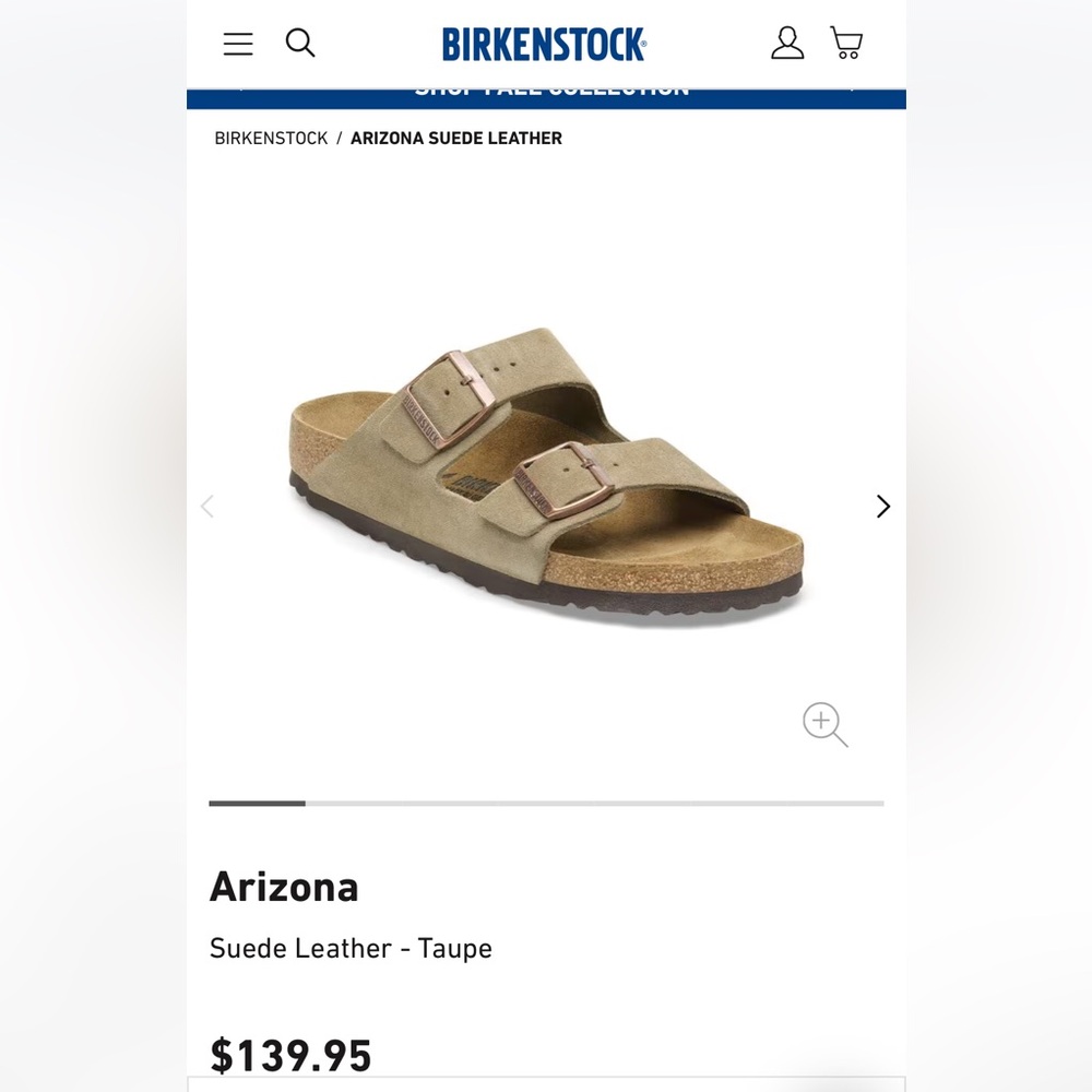 Birkenstock Arizona Suede Leather - Taupe 41